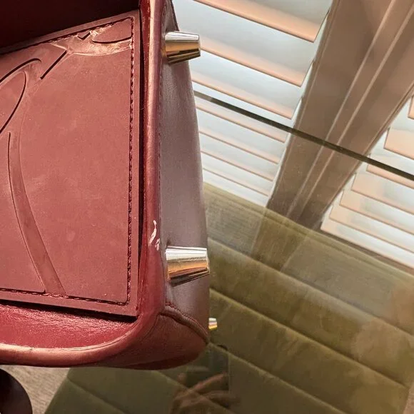 Christian Louboutin Paloma Studded Medium Bag Bordeaux Excellent Condition - Picture 14 of 14